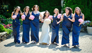 The beautiful brides and her bridesmaids